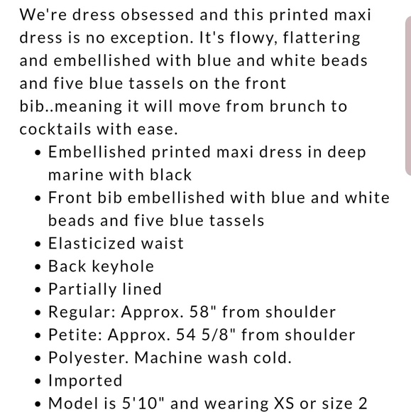 Like new WHBM EMBELLISHED PRINTED MAXI DRESS - Picture 7 of 8